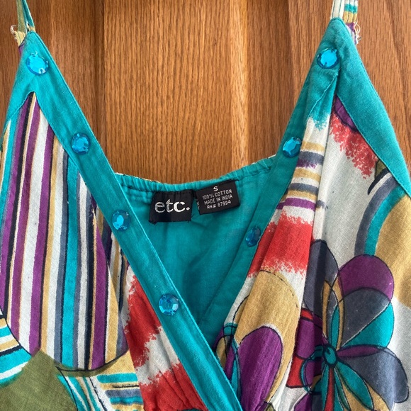 ETC. Brand Cute Boho Style Full Length Dress, Size SM - Picture 2 of 3